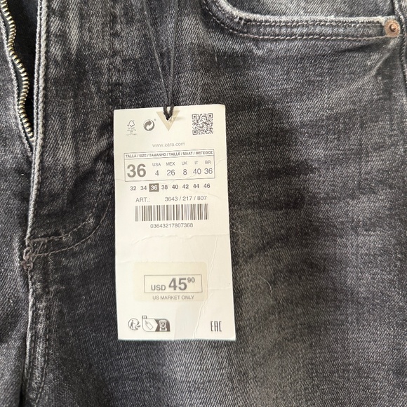 NWT Zara cropped flare jeans size 4 - Picture 4 of 8